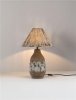 Lampka stołowa nocna ceramiczna tkaninowy abażur boho rustykalna industrialna Luces Exclusivas